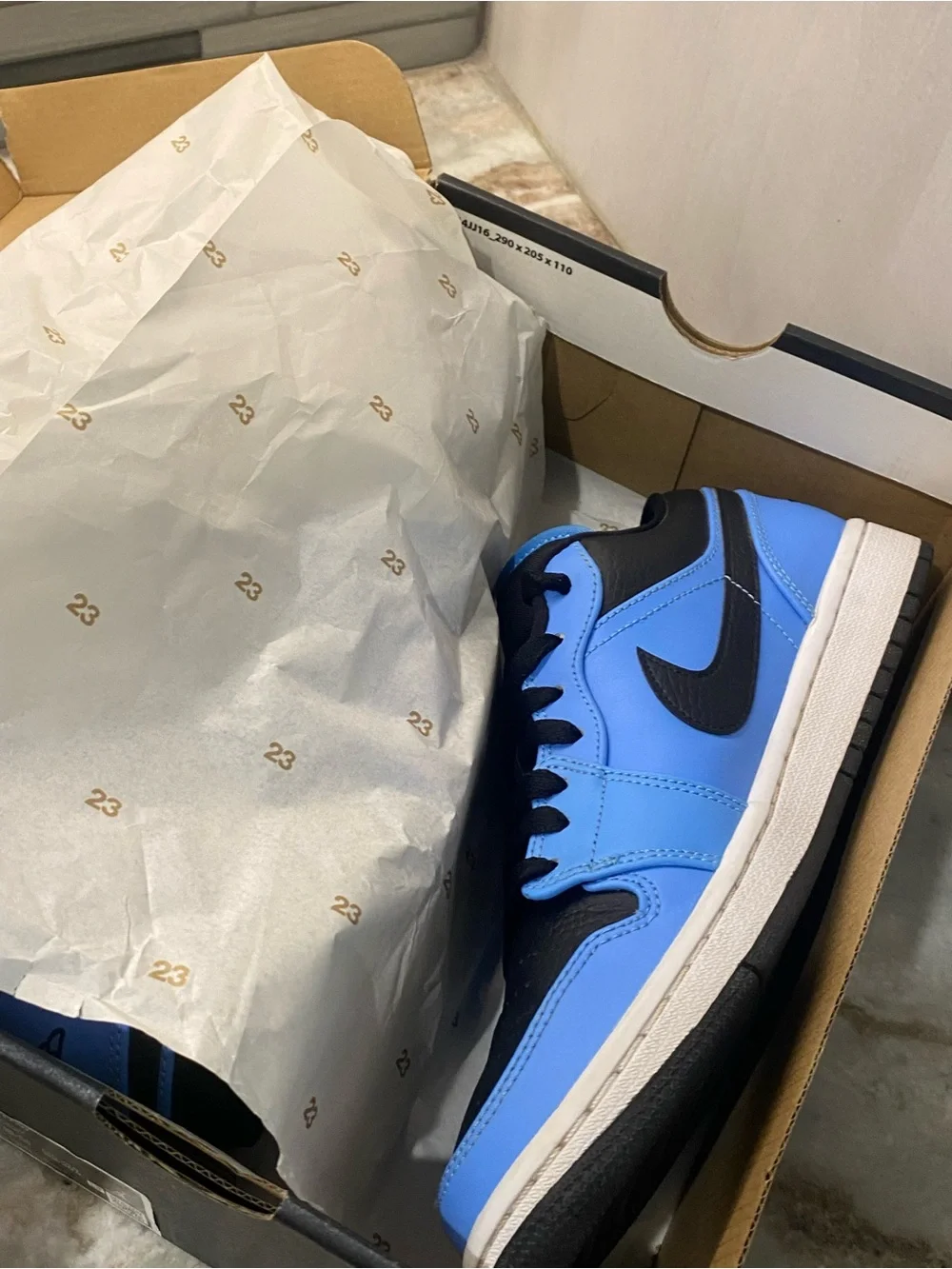Nike Air Jordan 1 Low University Blue Black 553558-403 Men Size 7.5 UNC VNDS